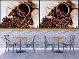 Çuvalda Kahve Çekirdekli Cafe Duvar Kağıdı Baskı