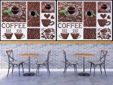 Kahveli Cafe Duvar Kağıdı Baskı