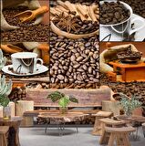 Kahve Çekirdeği Cafe Duvar Kağıdı Baskı