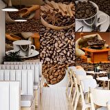 Kahve Çekirdeği Cafe Duvar Kağıdı Baskı