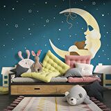 Ay Yıldızlı Gece Çocuk Odası Duvar Kağıdı Baskı