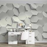 3 Boyutlu Altıgen 3 Boyutlu Duvar Kağıdı Baskı