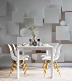 3 Boyutlu Kare Şeklinde Duvar Kağıdı Baskı