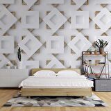 3 Boyutlu Geometrik Şekilli Duvar Kağıdı Baskı