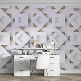 3 Boyutlu Geometrik Şekilli Duvar Kağıdı Baskı