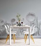 3 Boyutlu Render Beyaz Çiçek Duvar Kağıdı