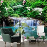 Şelale, Göl ve Orman Manzaralı Duvar Kağıdı Baskı