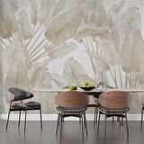 Soft Tropikal Yaprak Desenli Duvar Kağıdı Baskı