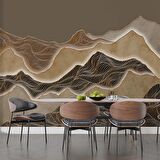 3 Boyutlu Parametrik Çöl Desenli Duvar Kağıdı Baskı