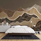 3 Boyutlu Parametrik Çöl Desenli Duvar Kağıdı Baskı