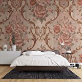 Nostaljik Kadife Çiçek Motifli Duvar Kağıdı Baskı