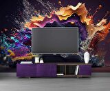 Sıçramış Boya Desenli Duvar Kağıdı Baskı