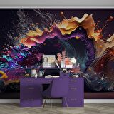 Sıçramış Boya Desenli Duvar Kağıdı Baskı