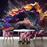 Sıçramış Boya Desenli Duvar Kağıdı Baskı