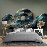 3 Boyutlu Dalga Desenli Duvar Kağıdı Baskı