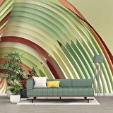 Rengarenk Şerit Desenli Duvar Kağıdı Baskı