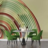 Rengarenk Şerit Desenli Duvar Kağıdı Baskı