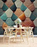 3 Boyutlu Renkli Taş Desenli Duvar Kağıdı Baskı