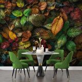 Sonbahar Yaprak Temalı Duvar Kağıdı Baskı
