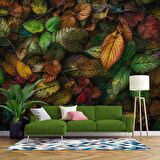 Sonbahar Yaprak Temalı Duvar Kağıdı Baskı