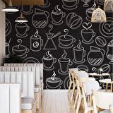 Kahve Temalı Cafe Duvar Kağıdı Baskı