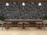 Kahve Temalı Cafe Duvar Kağıdı Baskı