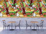 Fast-Food Temalı Cafe Duvar Kağıdı Baskı