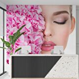 Makyaj Temalı Kadın Kuaför Duvar Kağıdı Baskı