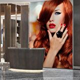 Kadın Kuaför Temalı Duvar Kağıdı Baskı