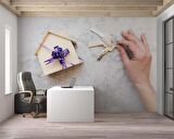 Ev - Anahtar Temalı Duvar Kağıdı Baskı