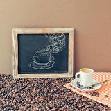 Kahve Bardağı Ve Çekirdeği Temalı Cafe Duvar Kağıdı Baskı