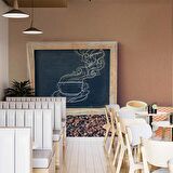 Kahve Bardağı Ve Çekirdeği Temalı Cafe Duvar Kağıdı Baskı