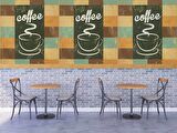 Kahve Temalı Ve Yazılı Cafe Duvar Kağıdı Baskı