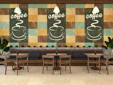 Kahve Temalı Ve Yazılı Cafe Duvar Kağıdı Baskı