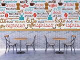 Cafe Temalı-Yazılı Duvar Kağıdı Baskı