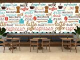 Cafe Temalı-Yazılı Duvar Kağıdı Baskı