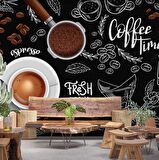 Fincan Ve Cezve Temalı Duvar Kağıdı Baskı