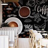 Fincan Ve Cezve Temalı Duvar Kağıdı Baskı