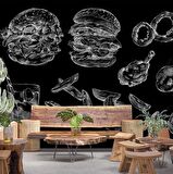 Fast-Food Konulu Duvar Kağıdı Baskı