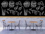 Fast-Food Konulu Duvar Kağıdı Baskı