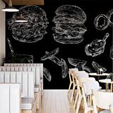 Fast-Food Konulu Duvar Kağıdı Baskı