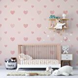 Kalp Desenli Çocuk Odası Duvar Kağıdı Baskı