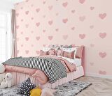 Kalp Desenli Çocuk Odası Duvar Kağıdı Baskı
