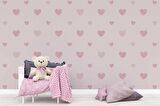 Kalp Desenli Çocuk Odası Duvar Kağıdı Baskı
