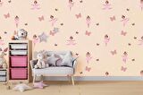 Balerin Kız Temalı Çocuk Odası Duvar Kağıdı Baskı
