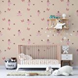 Balerin Kız Temalı Çocuk Odası Duvar Kağıdı Baskı