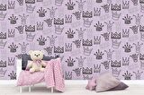 Kraliçe Tacı Temalı Çocuk Odası Duvar Kağıdı Baskı
