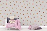 Pembe Yıldız Desenli Çocuk Odası Duvar Kağıdı Baskı