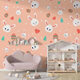 Tavşan Desenli Çocuk Odası Duvar Kağıdı Baskı