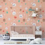Tavşan Desenli Çocuk Odası Duvar Kağıdı Baskı